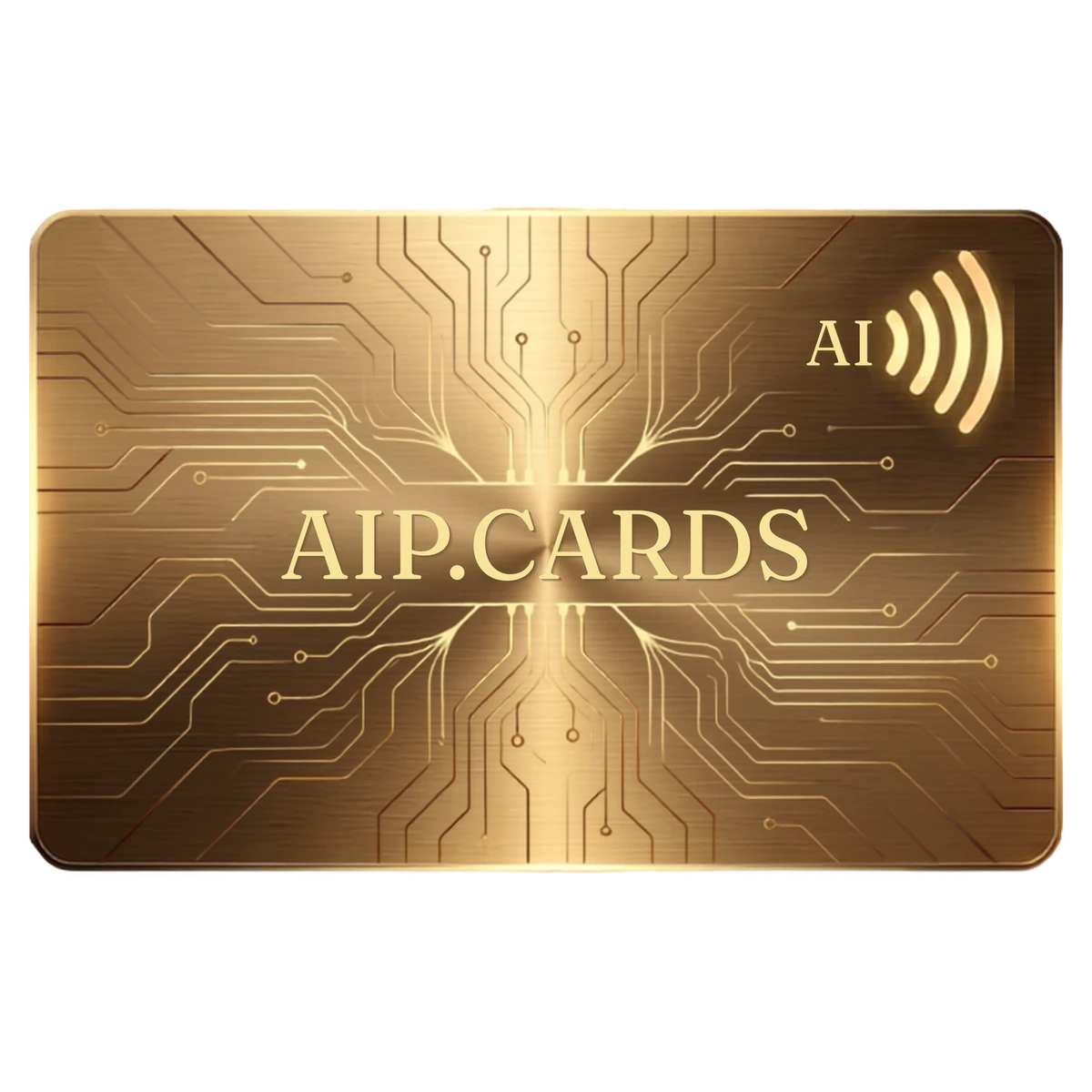Cartão metálico dourado AIP Cards, gravado a laser
